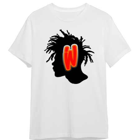 KOL Black Afro Head White T Shirt - Front