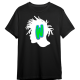KOL White Afro Head Black T Shirt - Front